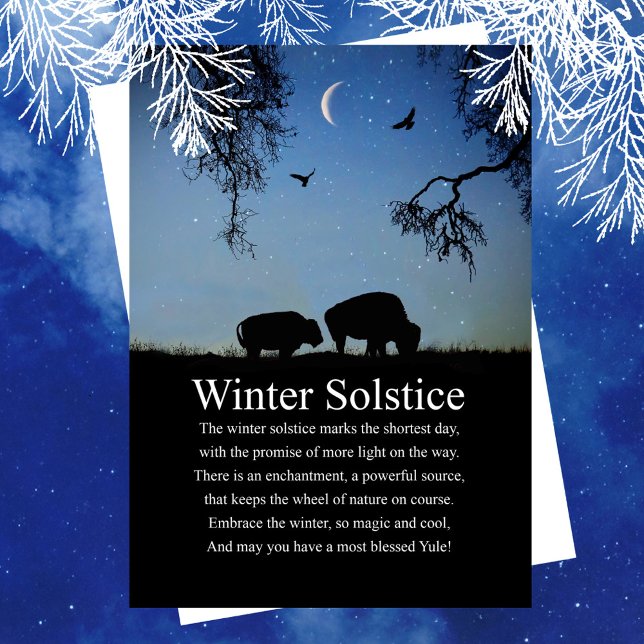Carte Yule Solstice d'hiver avec Buffle et Lune (Créateur téléchargé)