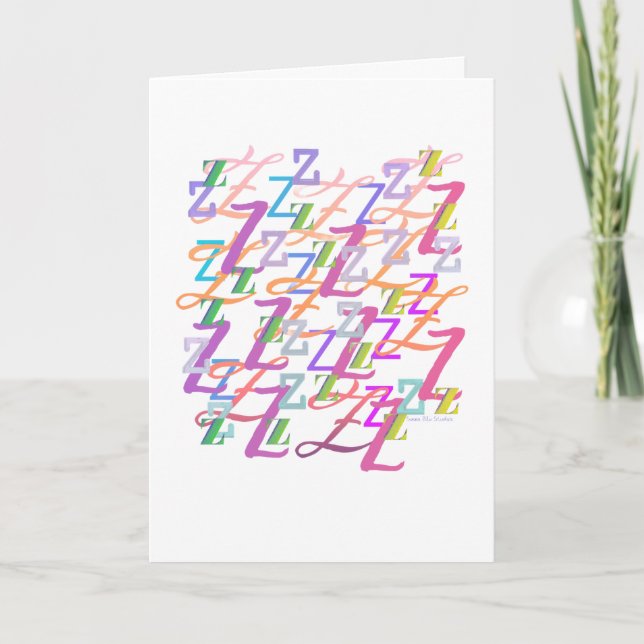 Carte "Z" Confettis de Lettres (Devant)