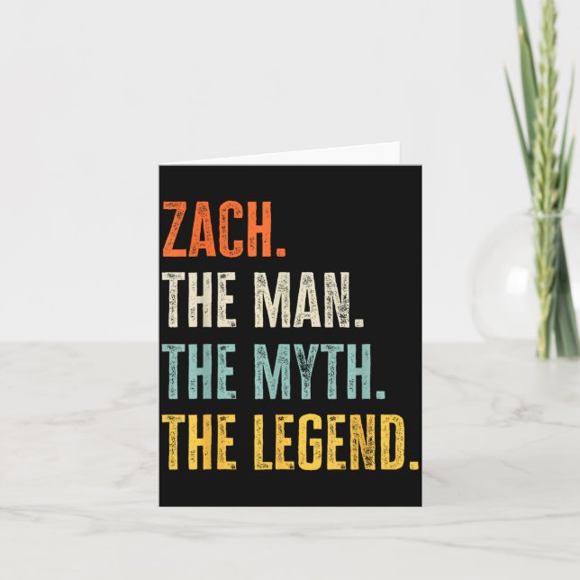 Carte Zach The , Man Myth Legend, Funny Name Zach  (Devant)