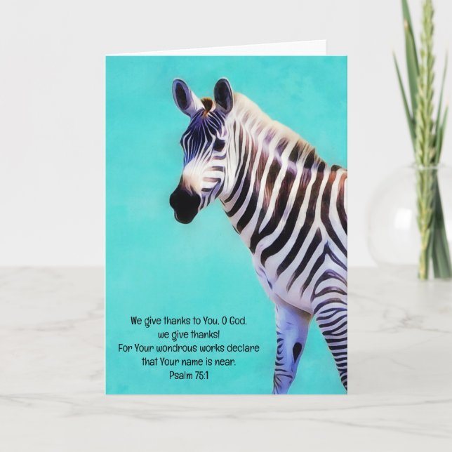 Carte Zebra Animal Louer Bible Verse Art Note Card (Devant)