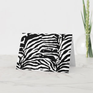 Carte Zebra Camouflage Motif artistique noir et blanc