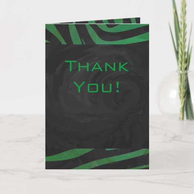Carte Zebra Monogramme noir et vert (Devant)