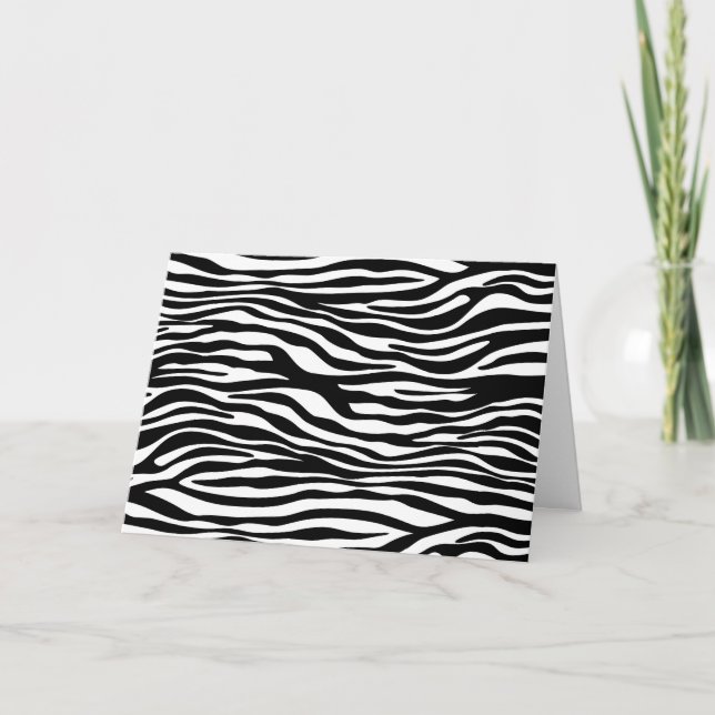 Carte Zebra Print, Zebra Stripes, Noir Et Blanc (Devant)