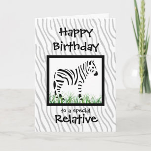 Carte Zebra Special Relative Anniversaire Personnaliser