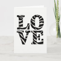 Carte Zèbre d'Amour Simple