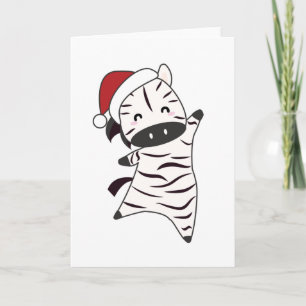 Carte Zèbre Noël Zèbres Animaux d'hiver