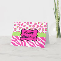 Zèbre rose et blanc et peau de Cheeta personnalisé
