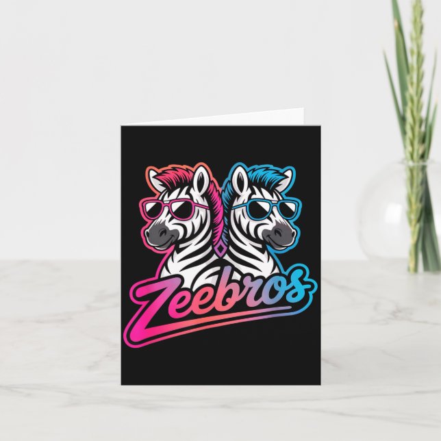 Carte Zeebros Cute Zebra Duo Design For Zebros Lovers  (Devant)