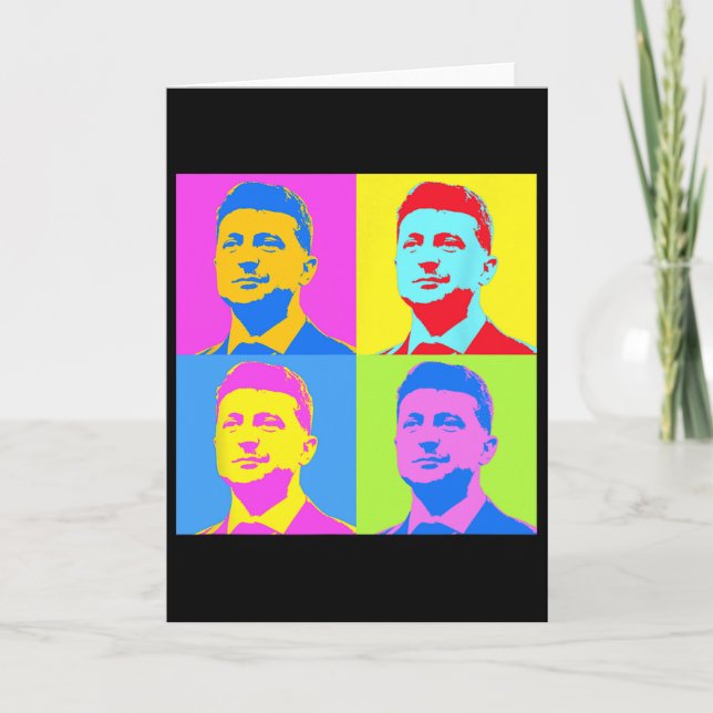 Carte Zelensky Stand With Ukraine Ukrainians Support Pop (Devant)