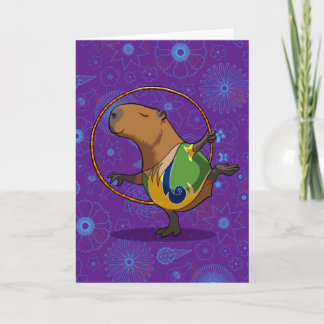Carte Zen Capybara Dancer Funny Rhythmic Gymnast Cartoon
