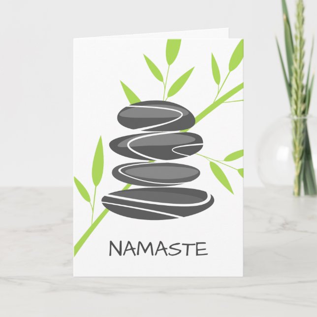 Carte Zen pebble stones yoga meditation greeting card (Devant)