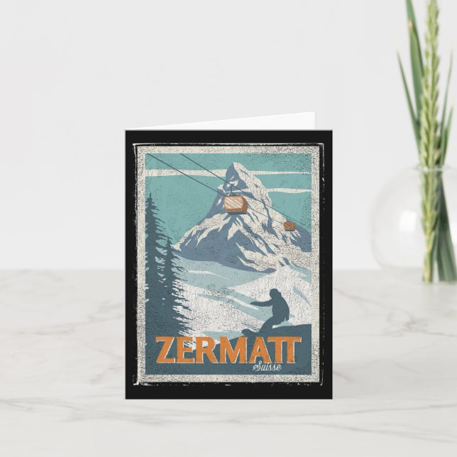 Carte Zermatt Suisse Ski d'hiver Snowboard Ski (Devant)