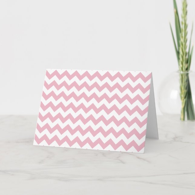 Carte Zigzag rose, Chevron rose, Motif géométrique (Devant)