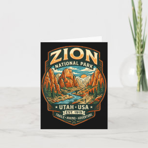 Carte Zion parc national utah canyon randonnée rétro