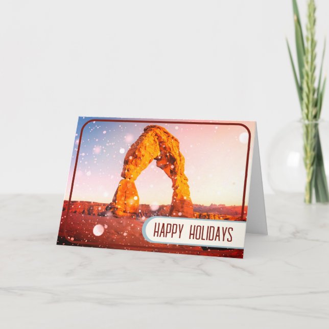 Carte Zions National Delicate Arch Utah holiday card  (Devant)