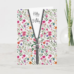 Carte Zipper Unzipped en Motif Fleur sauvage pour l'anni
