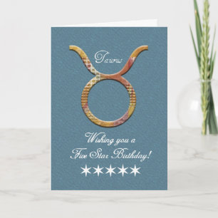 Carte Zodiac Birthday-Taurus the Bull/5 Star