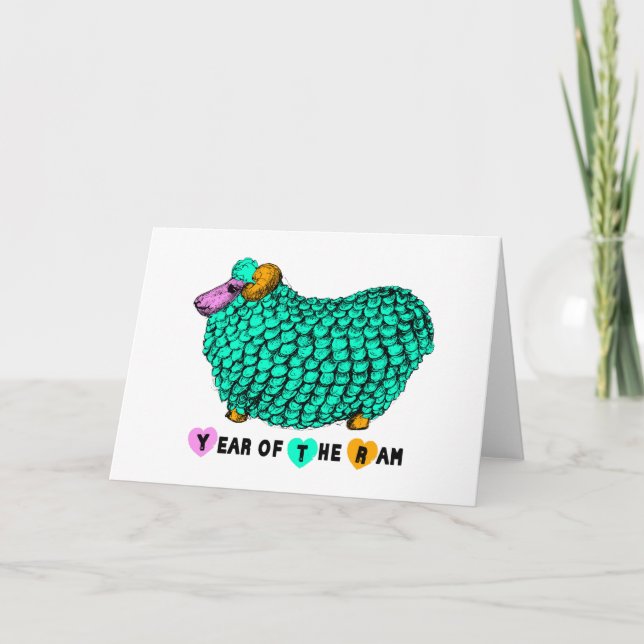 Carte Zodiac chinois Green Big Ram (Devant)
