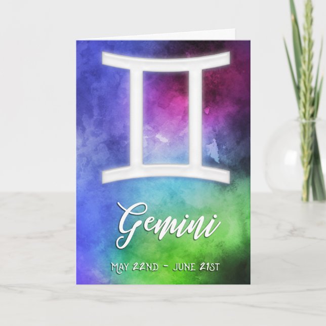 Carte Zodiac : Dates de Gemini (Devant)