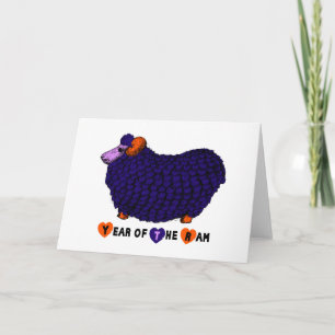 Carte Zodiac de Nouvel An Chinois Purple Big Ram