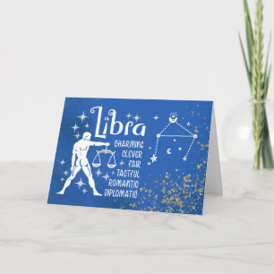 Carte Zodiac Libra Anniversaire Avec Constellation Signa