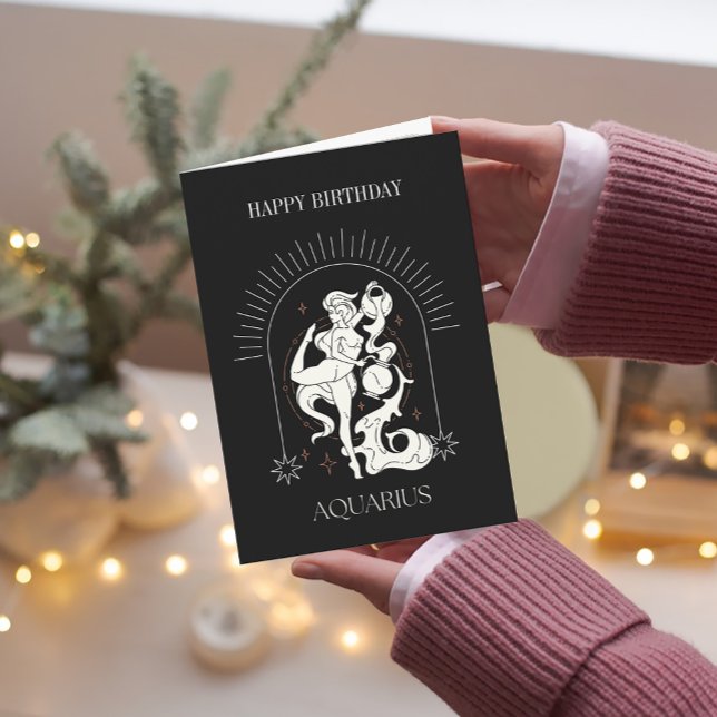 Carte Zodiac Mystic Aquarius pour anniversaire heu (HappyBirthday Mystic Aquarius Zodiac Card)