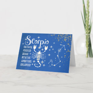 Carte Zodiac Scorpio Anniversaire Avec Constellation Sig