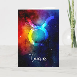 Carte Zodiac : Taurus Space Rainbow