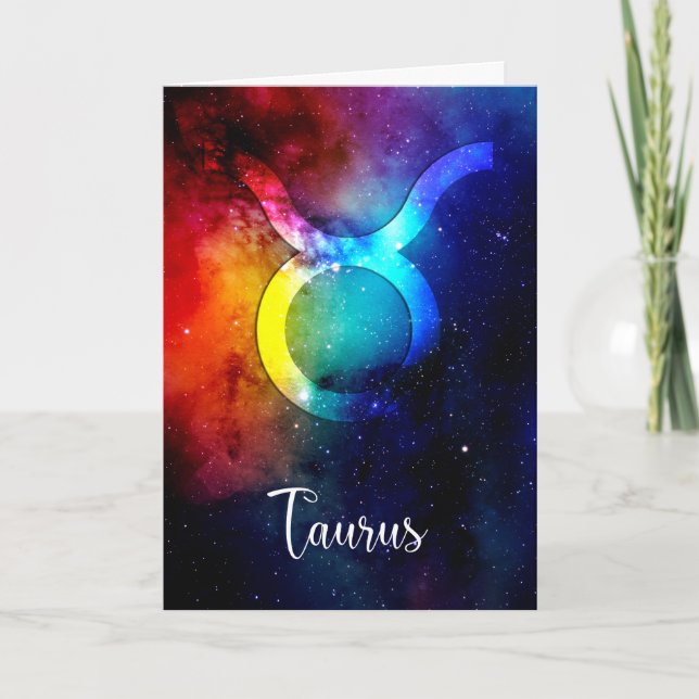 Carte Zodiac : Taurus Space Rainbow (Devant)