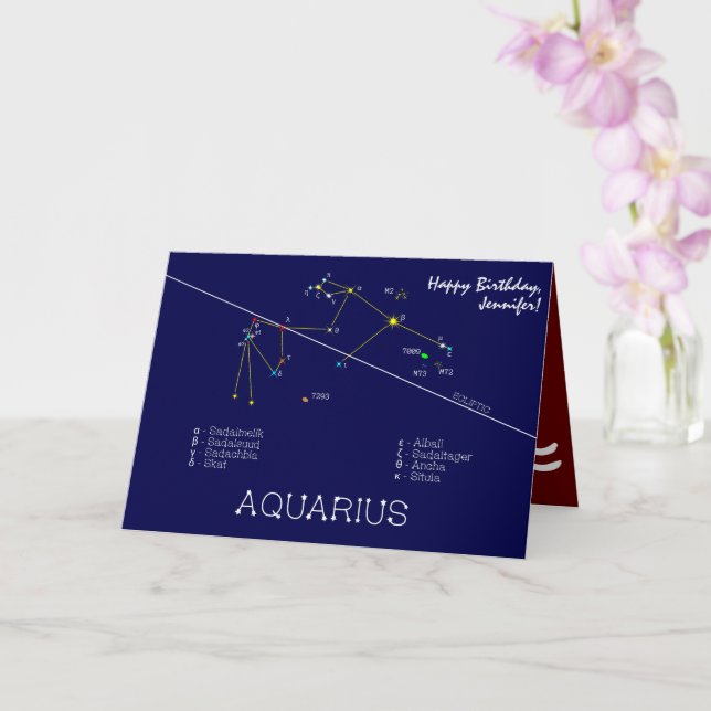 Carte Zodiaque Aquarius (Orchidée)