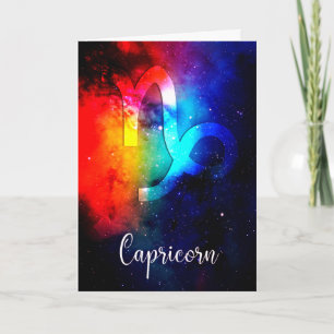 Carte Zodiaque : Arc-en-ciel de l'espace Capricorne