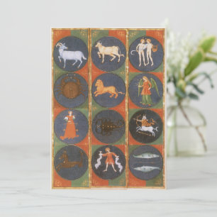 Carte zodiaque céleste vintage, astrologique, 1475