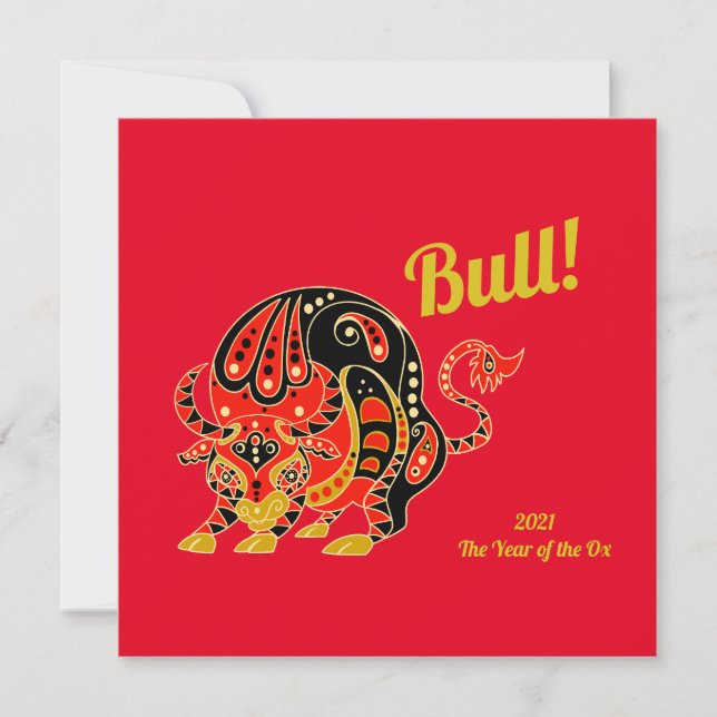 Carte Zodiaque chinois - Année du boeuf (Devant)
