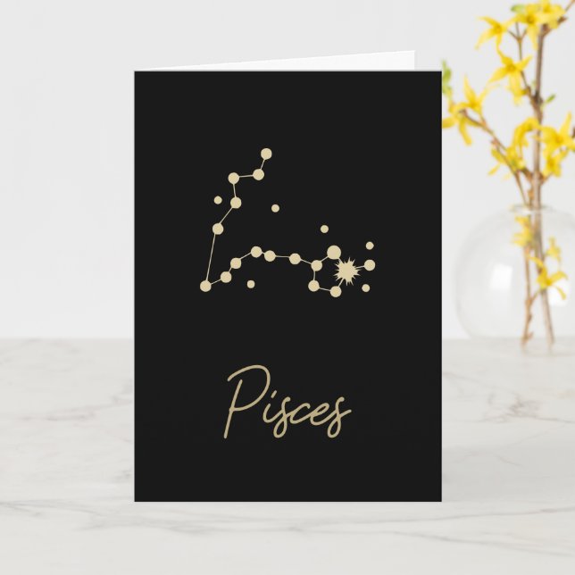 Carte Zodiaque de la constellation de Pisces (Fleur jaune)