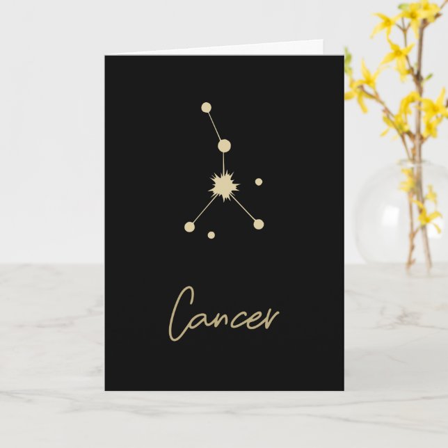 Carte Zodiaque de la constellation du cancer (Fleur jaune)