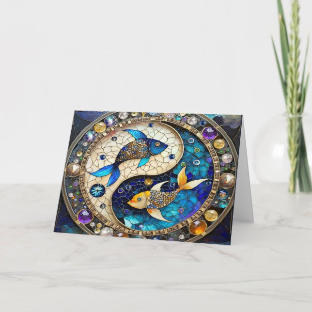 Carte Zodiaque - Poissons Yin et Yang (Devant)
