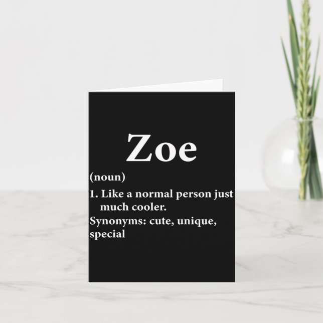 Carte Zoe Name Definition Funny D  (Devant)