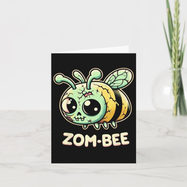 Carte Zom-bee Adorablement Créatif Zombi Abeille Dessin  (Devant)