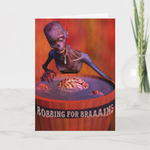 Carte Zombi comique de Halloween pendillant pour des