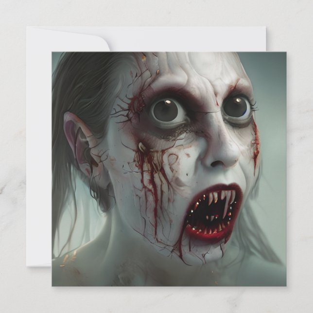 Carte Zombie effrayant marchant pour Halloween (Devant)