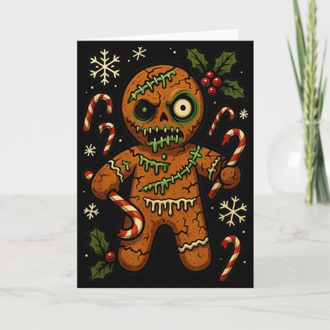 Carte Zombie Gingerbread Man Christmas Zombie T Shirt  (Devant)