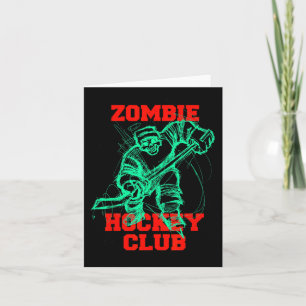 Carte Zombie Ice Hockey Club Halloween Tricoter Ou Treat