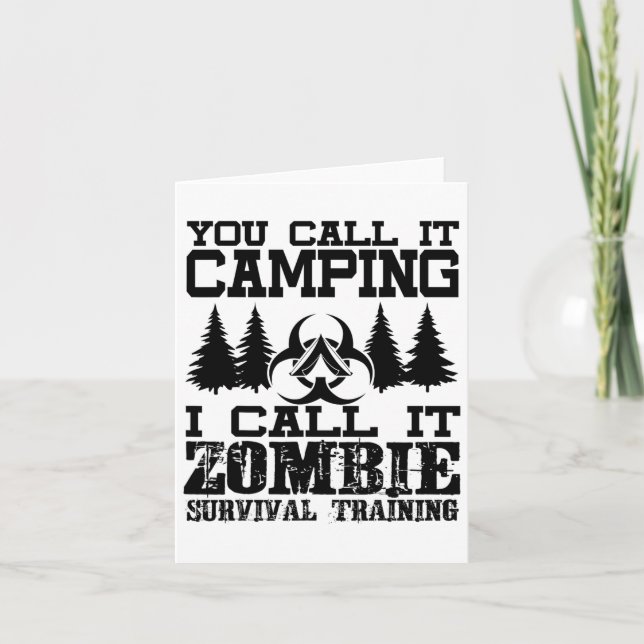 Carte Zombie Survival Training Camping Shirt - Funny Hal (Devant)