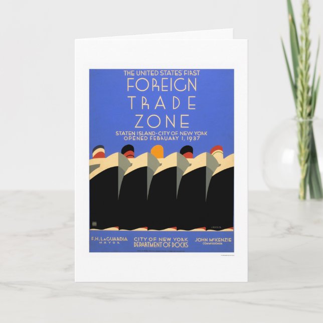 Carte Zone de commerce extérieur de NY WPA 1937 (Devant)