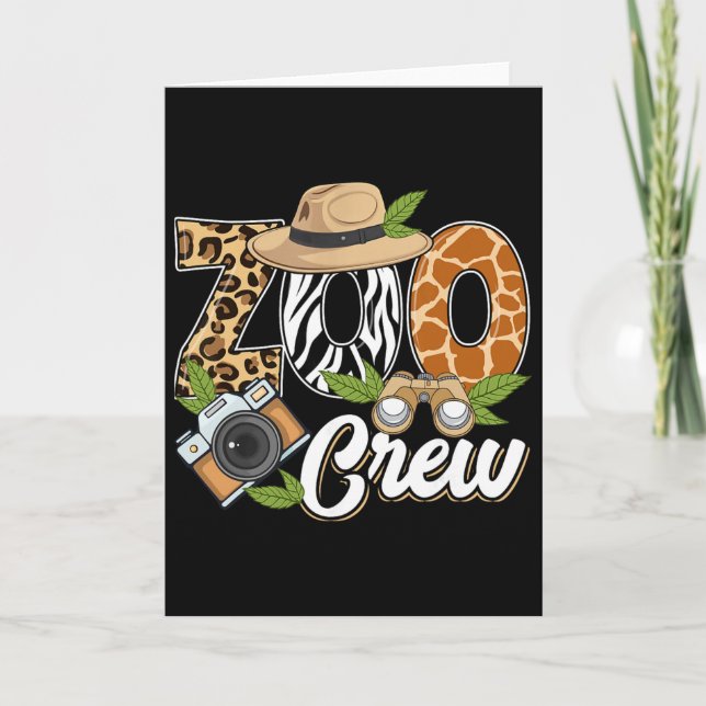 Carte Zoo Crew Safari Animals Wildlife Animal Wild Field (Devant)