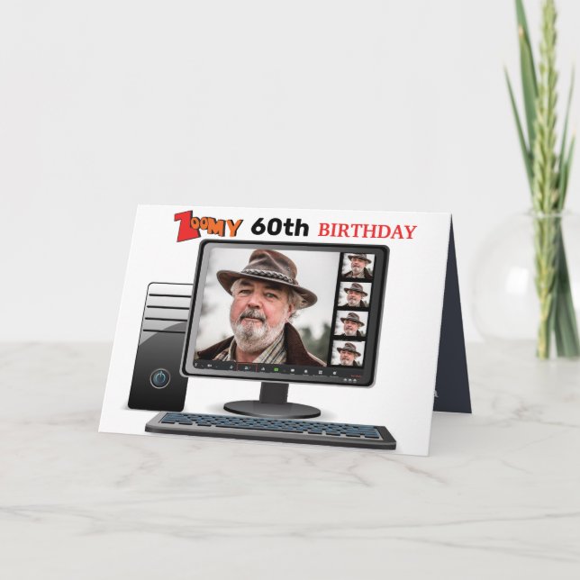 Carte Zoomy 60e anniversaire Funny Video Conference Call (Devant)