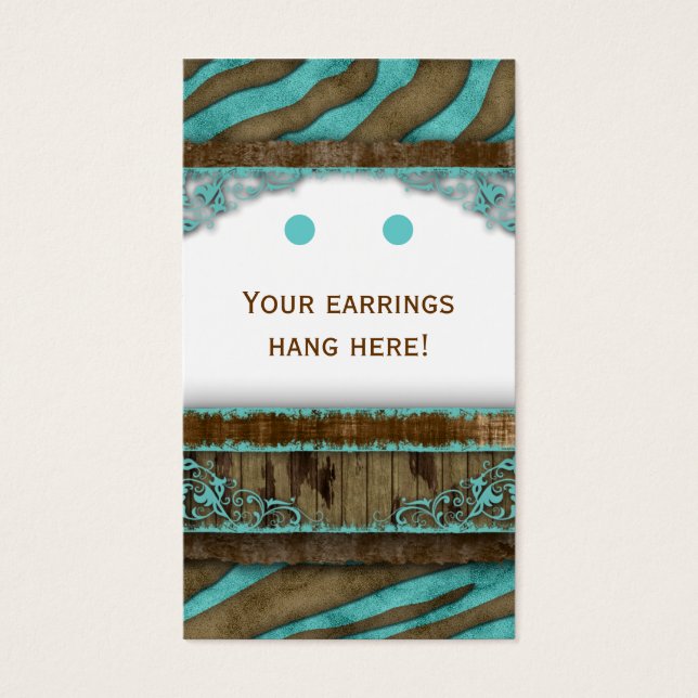 Cartes à bijoux Cute Zebra Western (Devant)