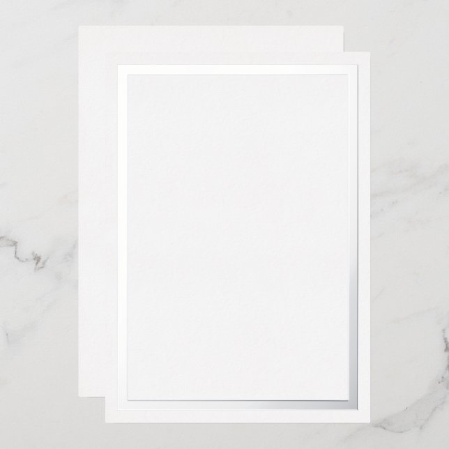 Cartes à bordure de feuille métallique argentée (Recto/Verso)