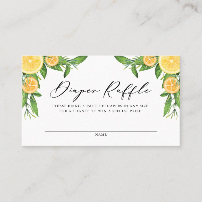 Cartes à carreaux Baby shower citron et orange (Devant)