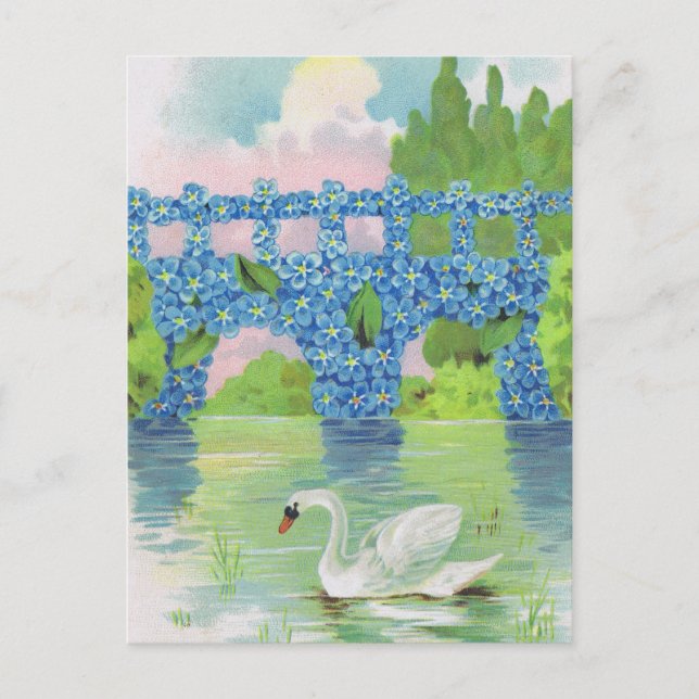 Cartes à cygne blanc vintage (Devant)